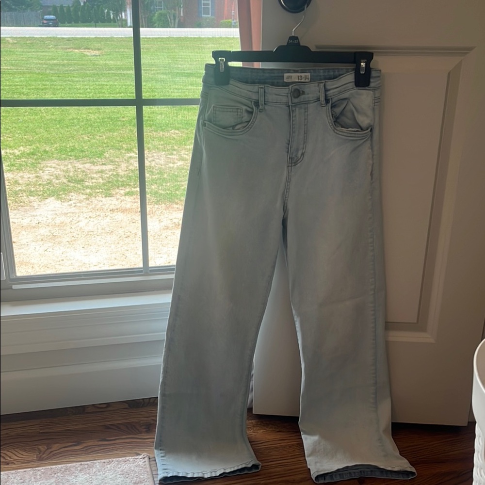 Girls Cotton On Blue Wide-Leg High-Waisted Jeans
